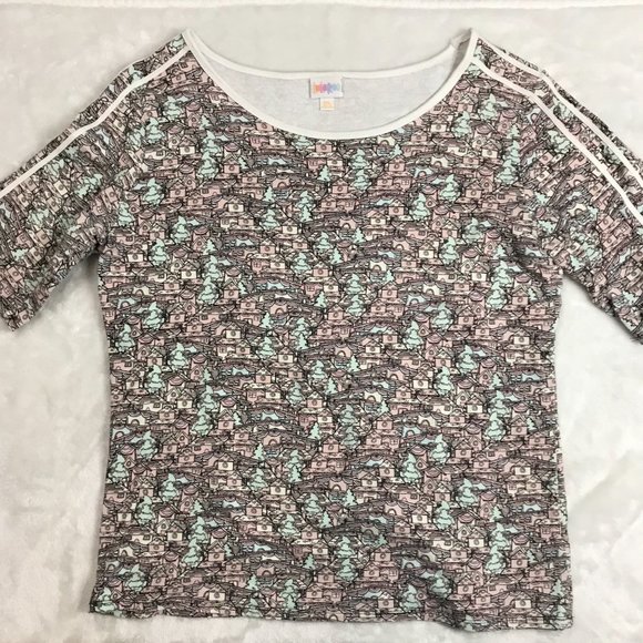 Lularoe Short Sleeve Lightweight Terry Sweatshirt Tee Size 3XL FITS LIKE A LARGE - Picture 7 of 9